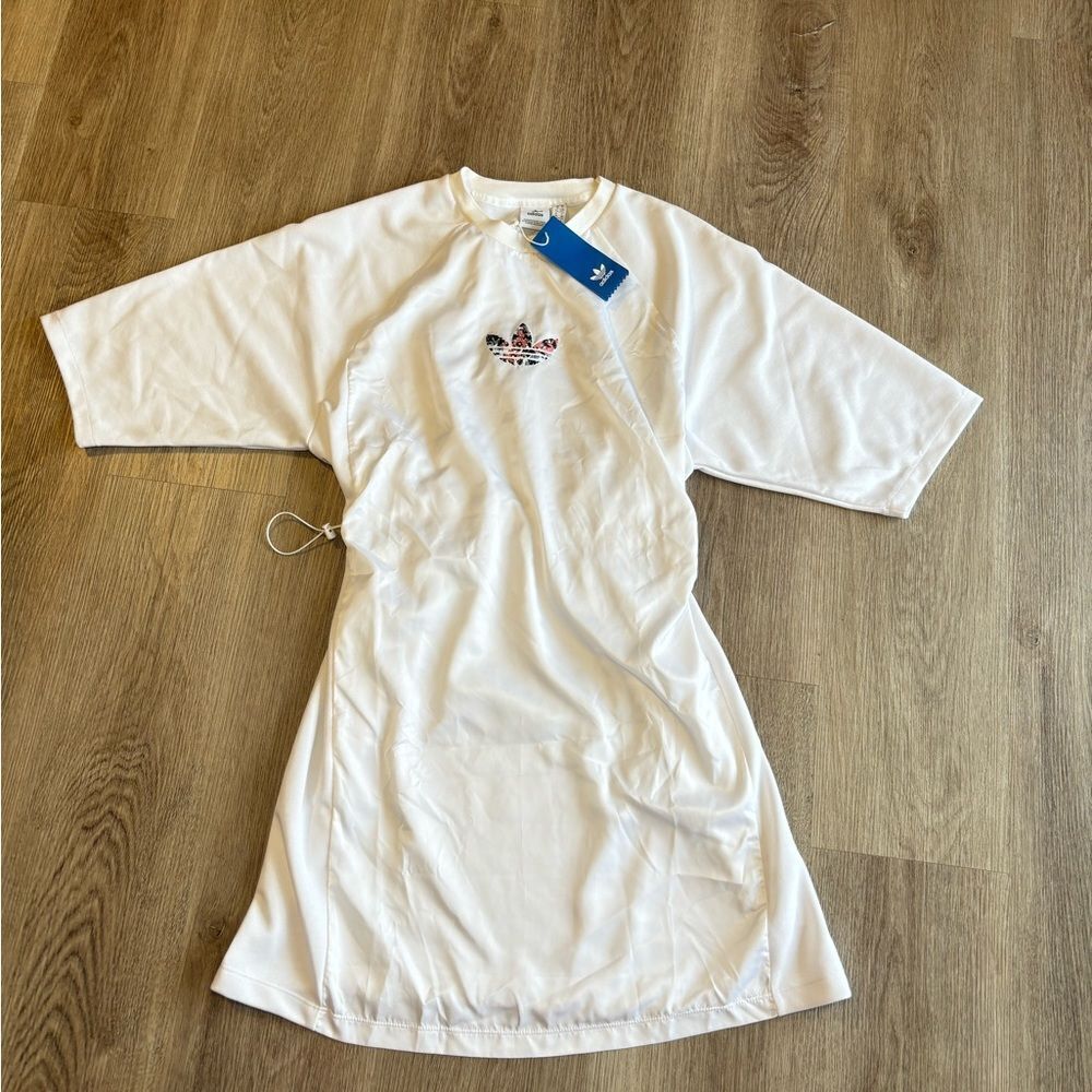 adidas Originals white logo string Tee Dress - Picture 8 of 13